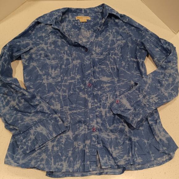 Beautiful MICHAEL KORS Women's button up long sleeve Blue Size 12 - Picture 1 of 5